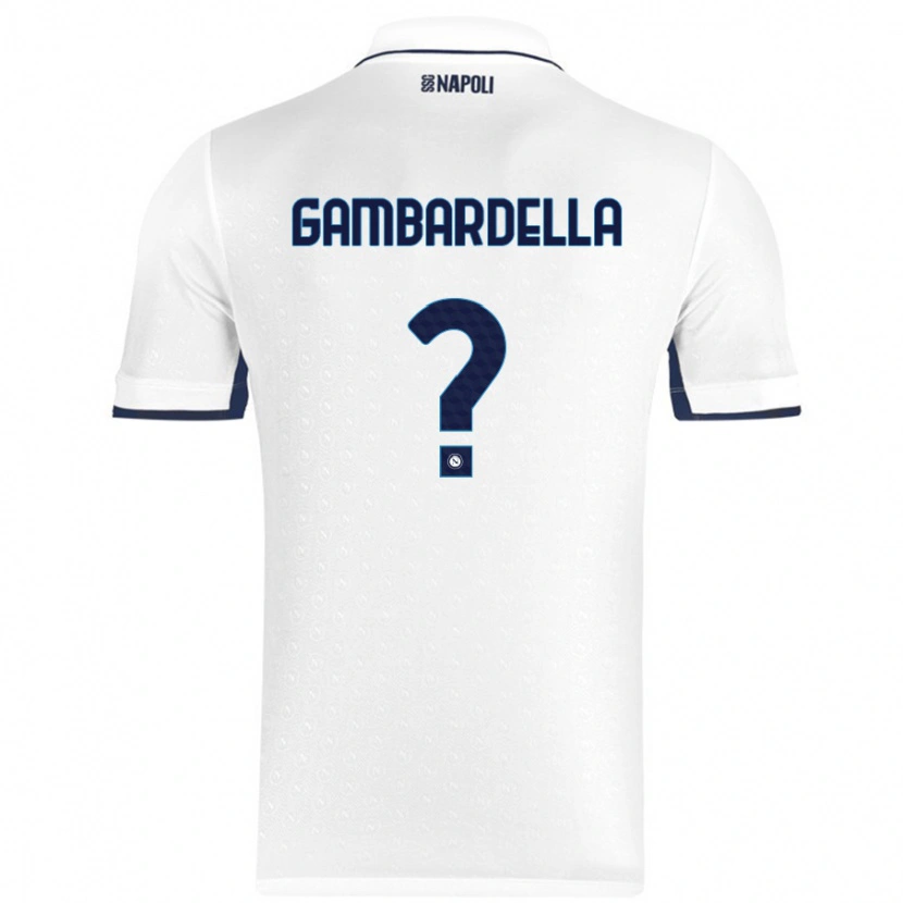 Danxen Kvinnor Vittorio Gambardella #0 Vit Kungsblå Bortatröja Matchtröjor 2024/25 Tröjor T-Tröja
