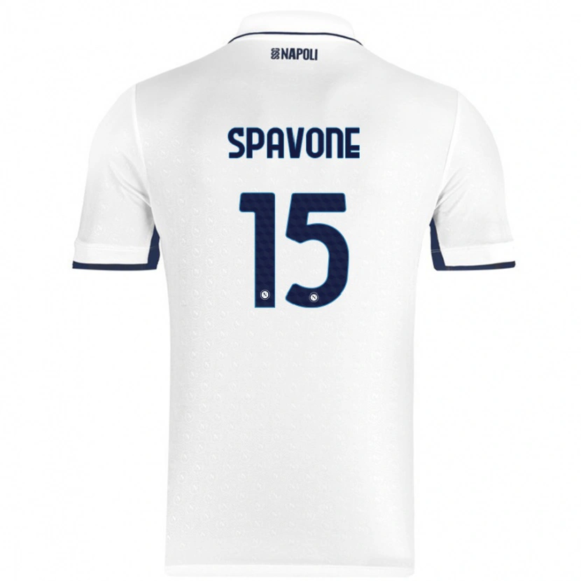 Danxen Kvinnor Alessandro Spavone #15 Vit Kungsblå Bortatröja Matchtröjor 2024/25 Tröjor T-Tröja