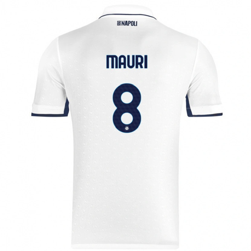 Danxen Kvinnor Claudia Mauri #8 Vit Kungsblå Bortatröja Matchtröjor 2024/25 Tröjor T-Tröja