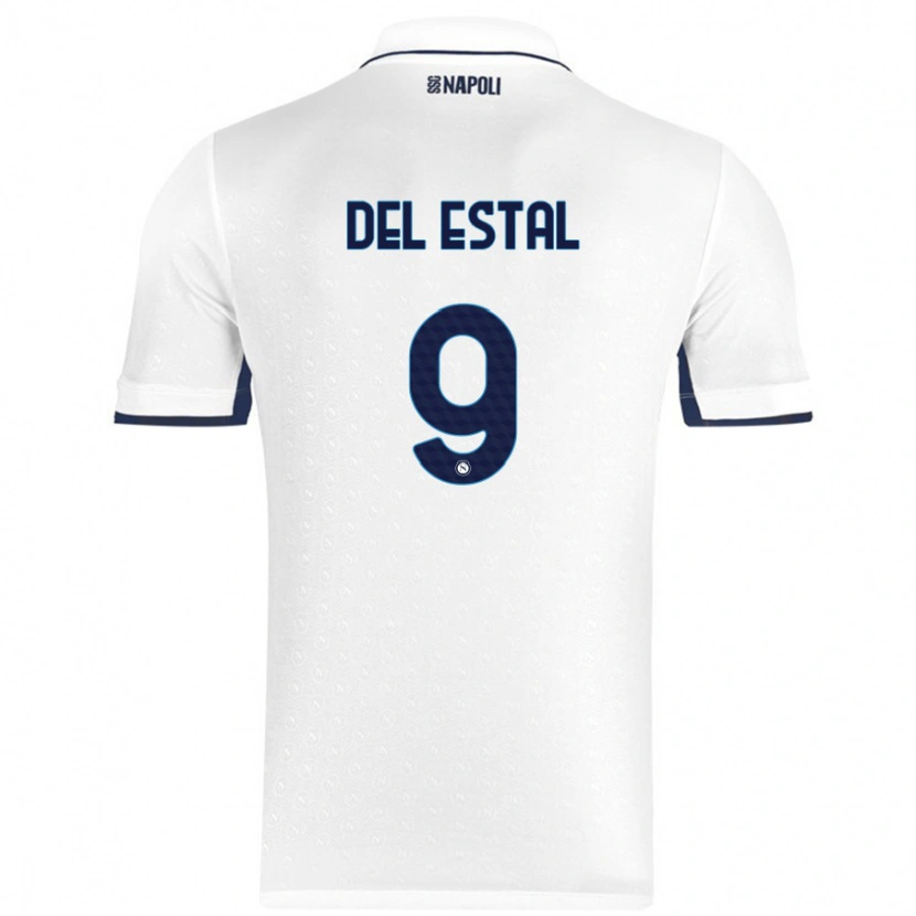 Danxen Kvinnor Eli Del Estal #9 Vit Kungsblå Bortatröja Matchtröjor 2024/25 Tröjor T-Tröja