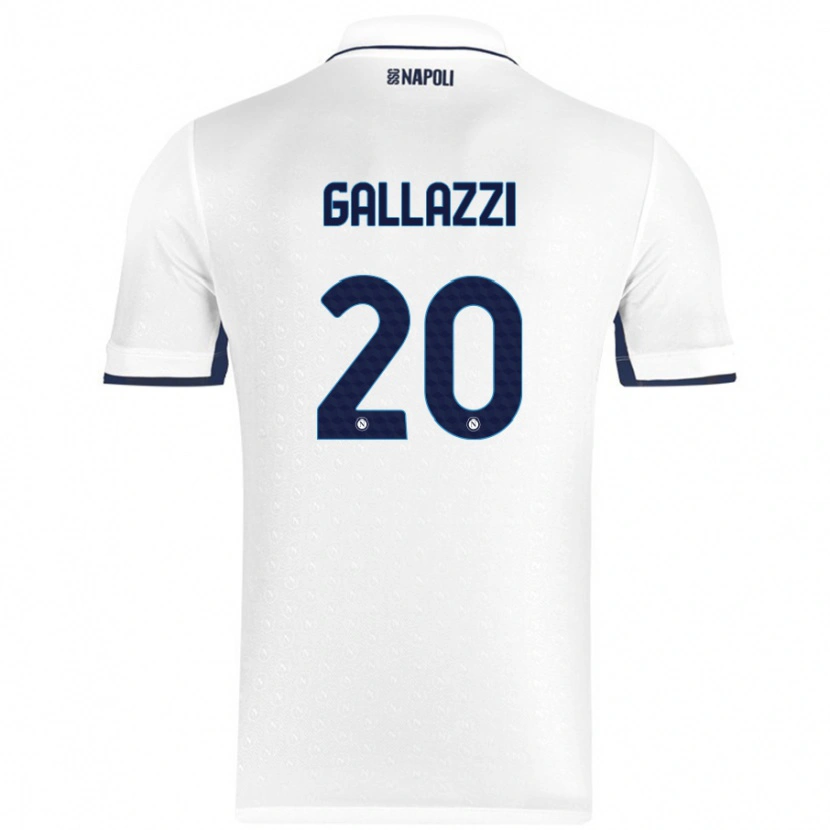 Danxen Kvinnor Valentina Gallazzi #20 Vit Kungsblå Bortatröja Matchtröjor 2024/25 Tröjor T-Tröja