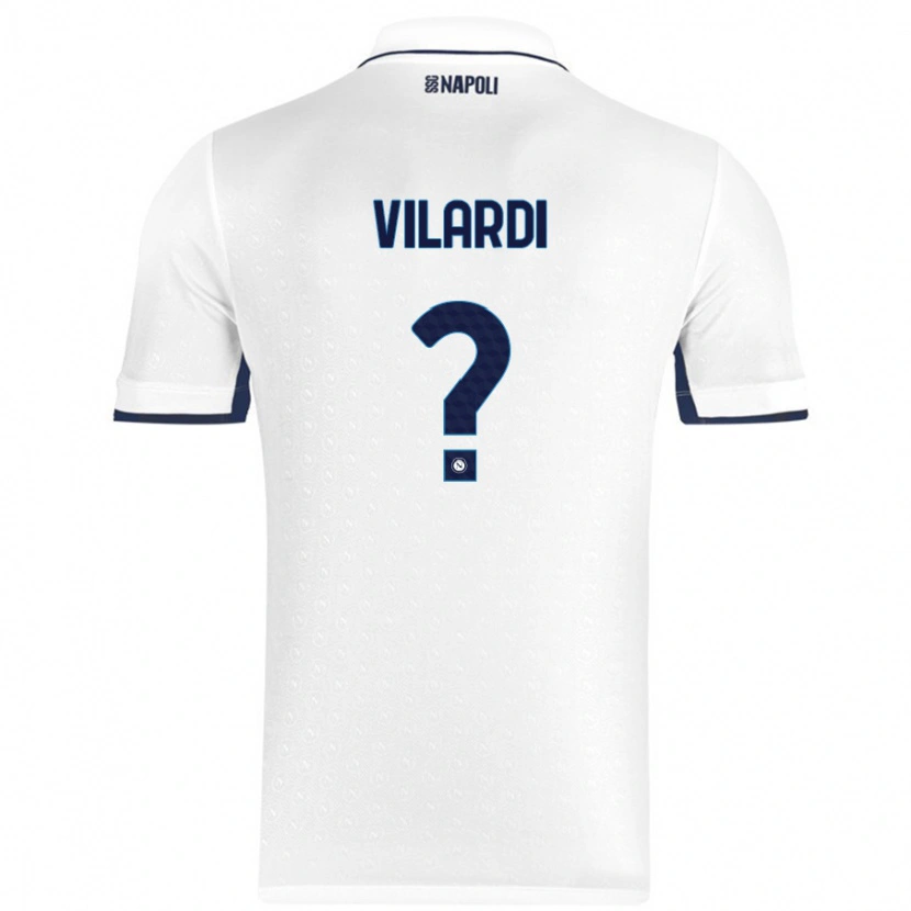 Danxen Kvinnor Mario Vilardi #0 Vit Kungsblå Bortatröja Matchtröjor 2024/25 Tröjor T-Tröja