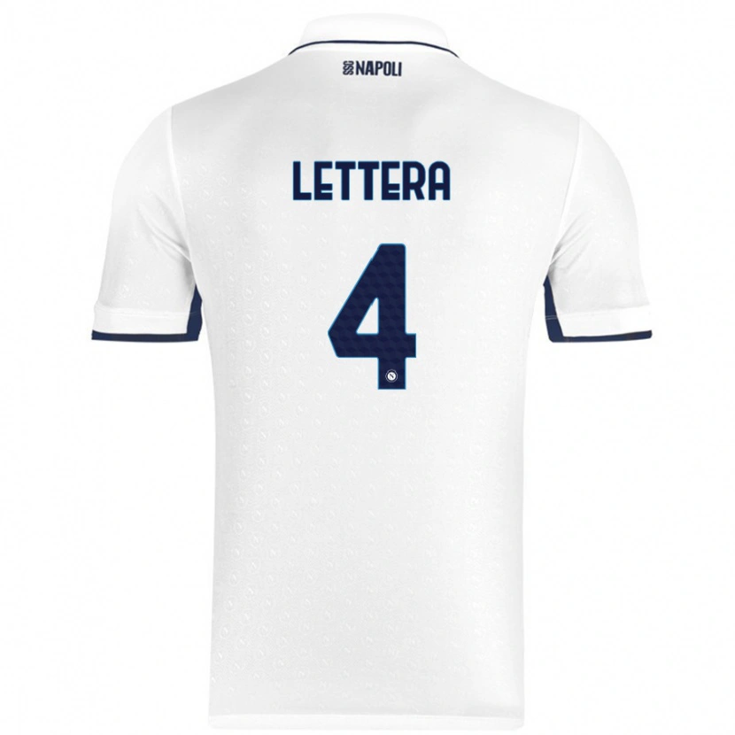 Danxen Kvinnor Alessio Lettera #4 Vit Kungsblå Bortatröja Matchtröjor 2024/25 Tröjor T-Tröja