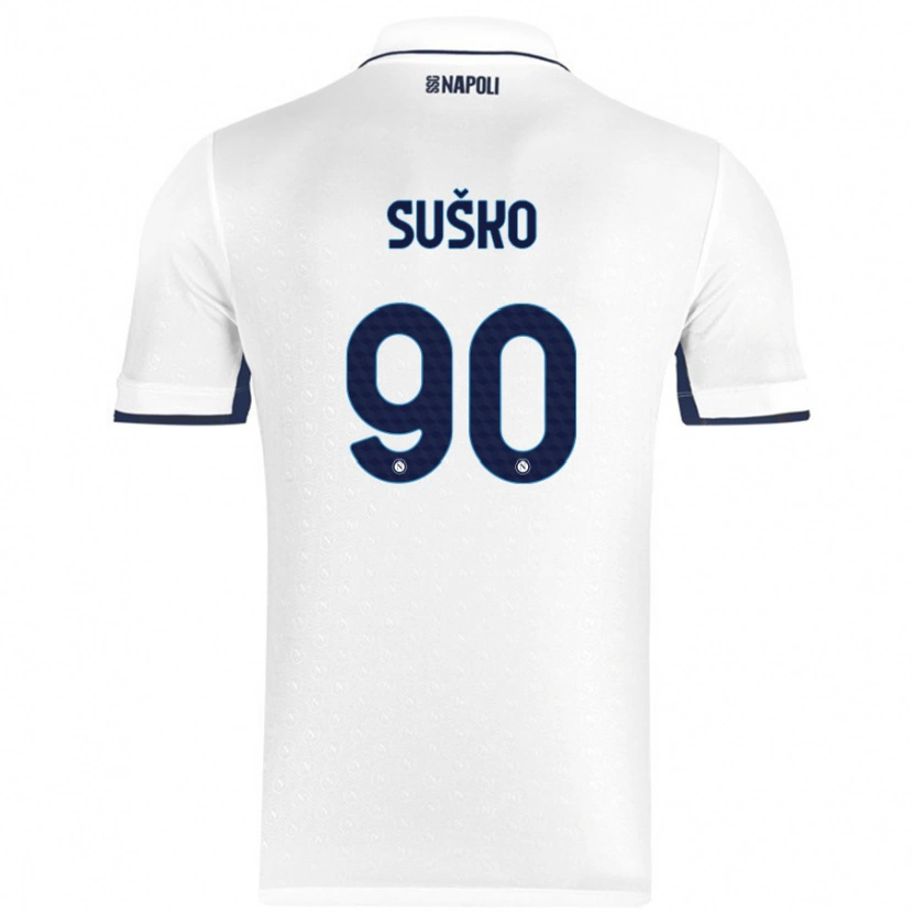 Danxen Kvinnor Daniel Suško #90 Vit Kungsblå Bortatröja Matchtröjor 2024/25 Tröjor T-Tröja