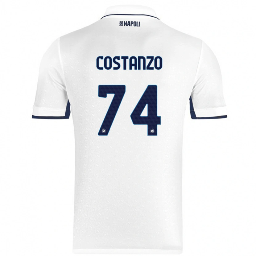 Danxen Kvinnor Davide Costanzo #74 Vit Kungsblå Bortatröja Matchtröjor 2024/25 Tröjor T-Tröja