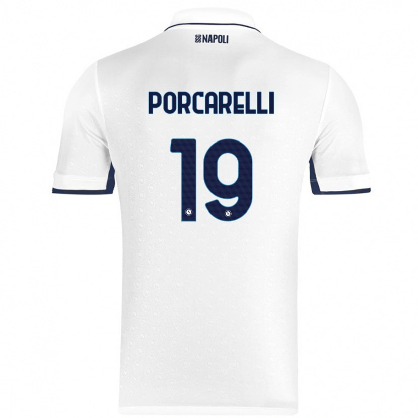 Danxen Kvinnor Maddelena Porcarelli #19 Vit Kungsblå Bortatröja Matchtröjor 2024/25 Tröjor T-Tröja