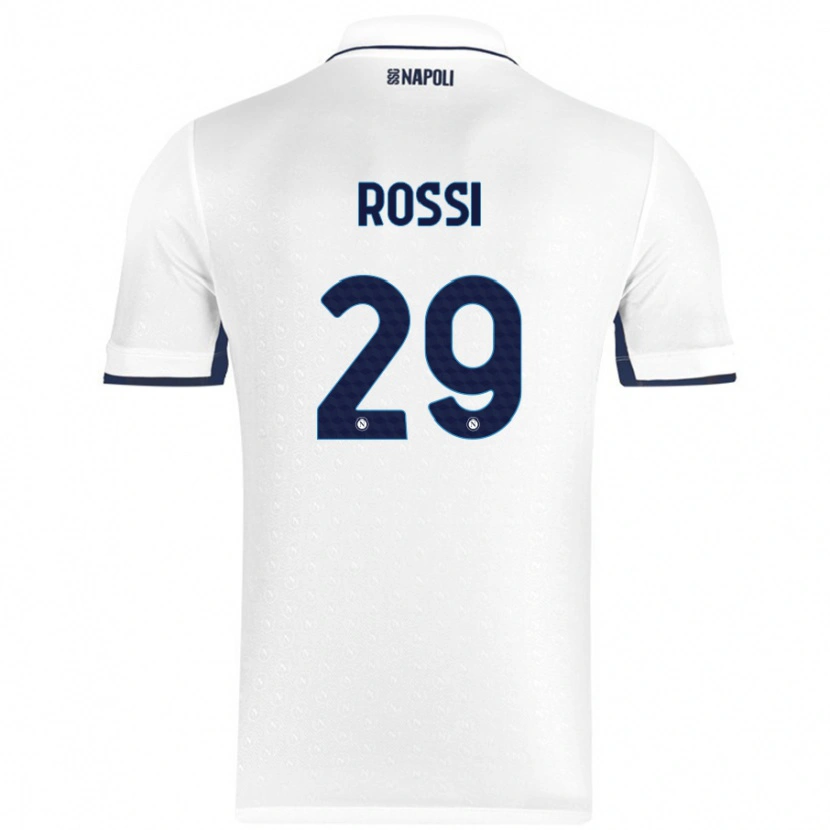 Danxen Kvinnor Francesco Rossi #29 Vit Kungsblå Bortatröja Matchtröjor 2024/25 Tröjor T-Tröja