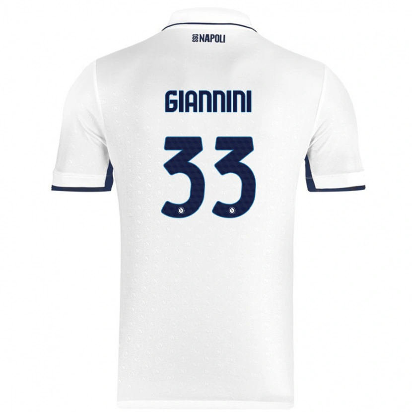 Danxen Kvinnor Enrico Giannini #33 Vit Kungsblå Bortatröja Matchtröjor 2024/25 Tröjor T-Tröja