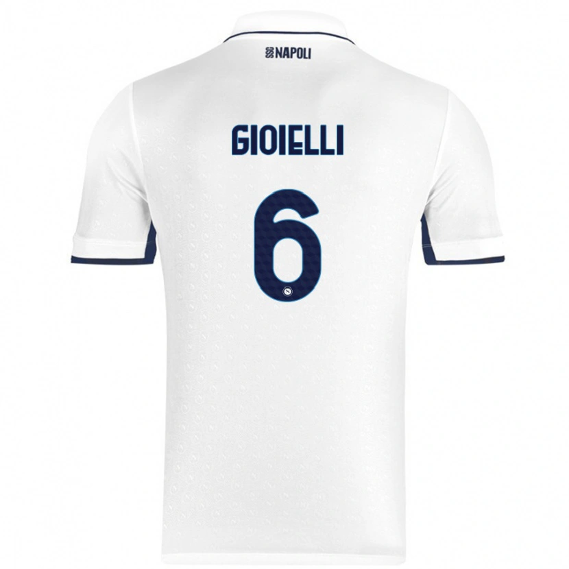 Danxen Kvinnor Francesco Pio Gioielli #6 Vit Kungsblå Bortatröja Matchtröjor 2024/25 Tröjor T-Tröja