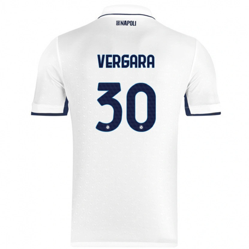 Danxen Kvinnor Antonio Vergara #30 Vit Kungsblå Bortatröja Matchtröjor 2024/25 Tröjor T-Tröja