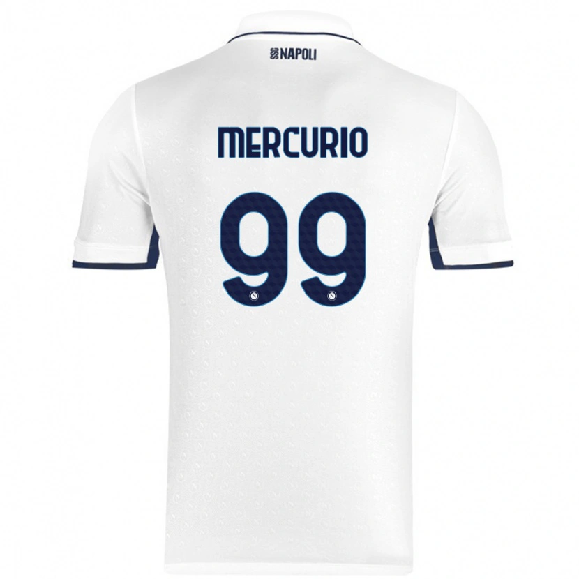 Danxen Kvinnor Giovanni Mercurio #99 Vit Kungsblå Bortatröja Matchtröjor 2024/25 Tröjor T-Tröja