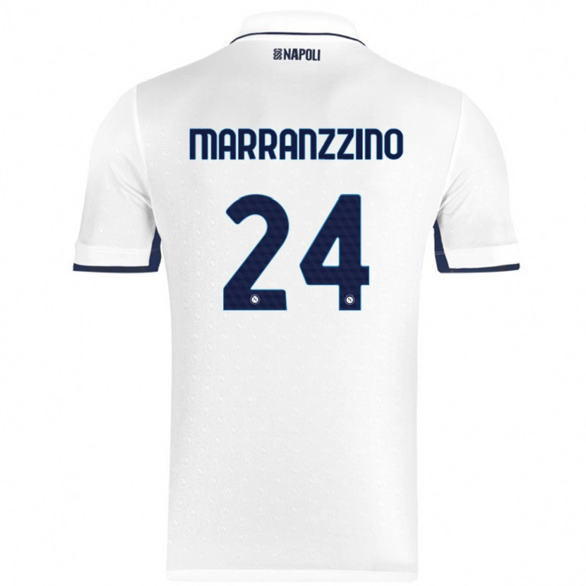 Danxen Kvinnor Pasquale Marranzzino #24 Vit Kungsblå Bortatröja Matchtröjor 2024/25 Tröjor T-Tröja