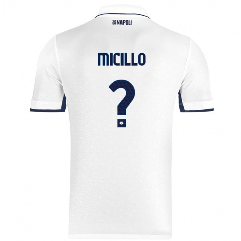 Danxen Kvinnor Salvatore Micillo #0 Vit Kungsblå Bortatröja Matchtröjor 2024/25 Tröjor T-Tröja