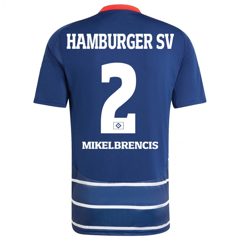 Danxen Kvinnor William Mikelbrencis #2 Mörkblå Bortatröja Matchtröjor 2024/25 Tröjor T-Tröja