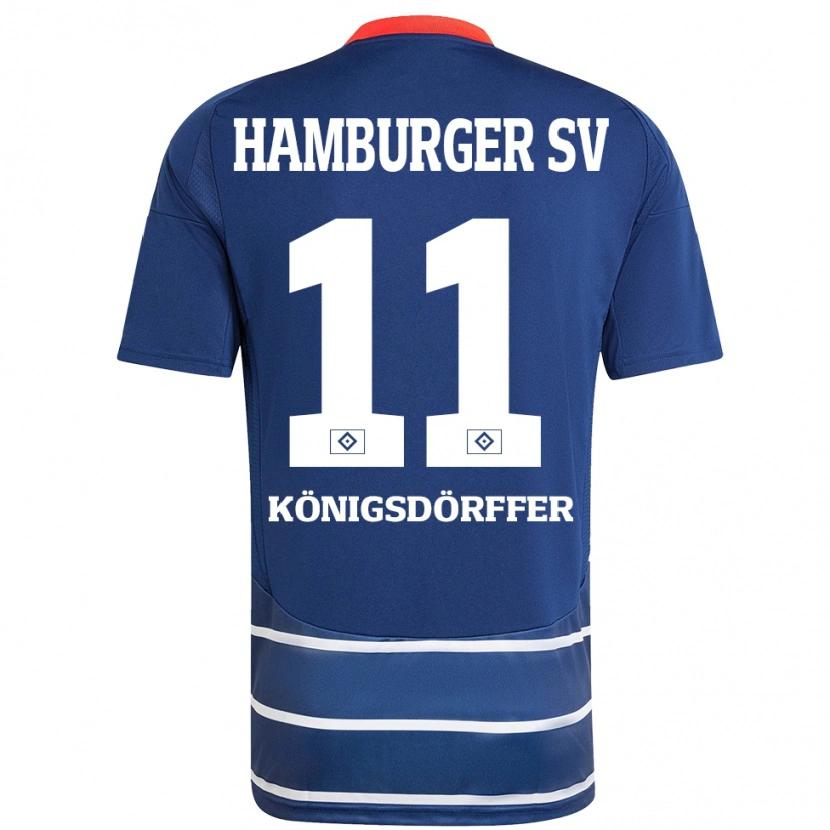 Danxen Kvinnor Ransford Königsdörffer #11 Mörkblå Bortatröja Matchtröjor 2024/25 Tröjor T-Tröja
