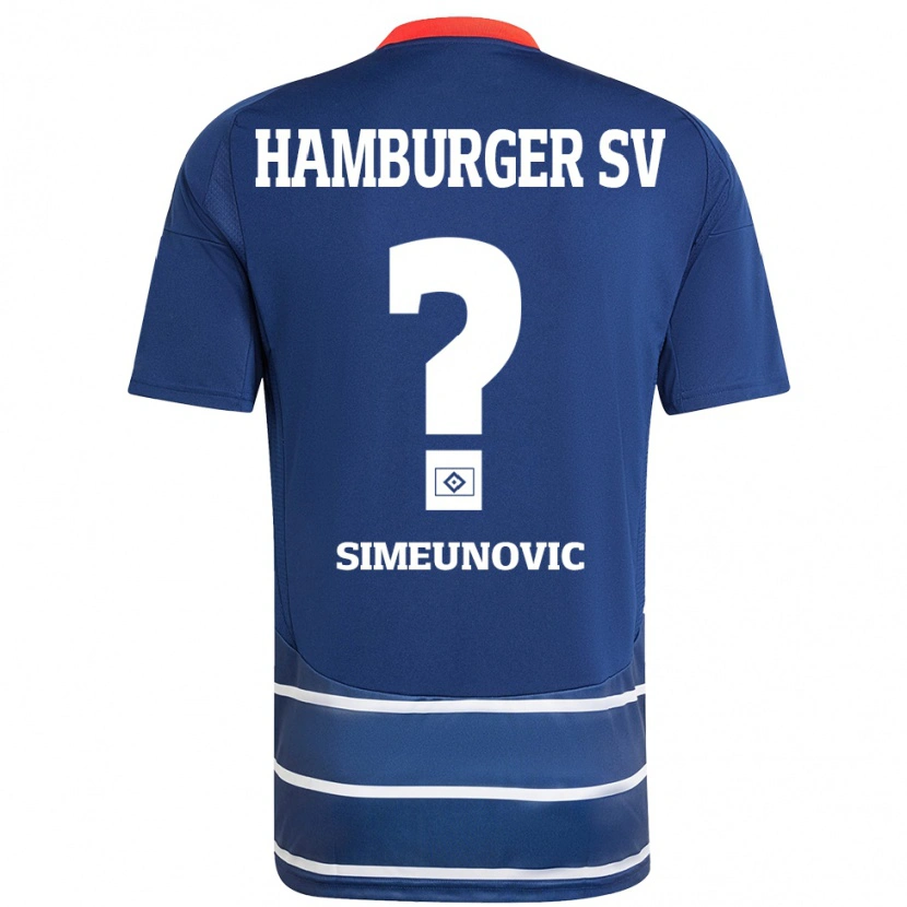 Danxen Kvinnor Denis Simeunovic #0 Mörkblå Bortatröja Matchtröjor 2024/25 Tröjor T-Tröja