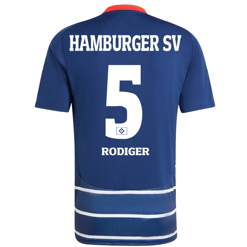 Danxen Kvinnor Philipp Rödiger #5 Mörkblå Bortatröja Matchtröjor 2024/25 Tröjor T-Tröja