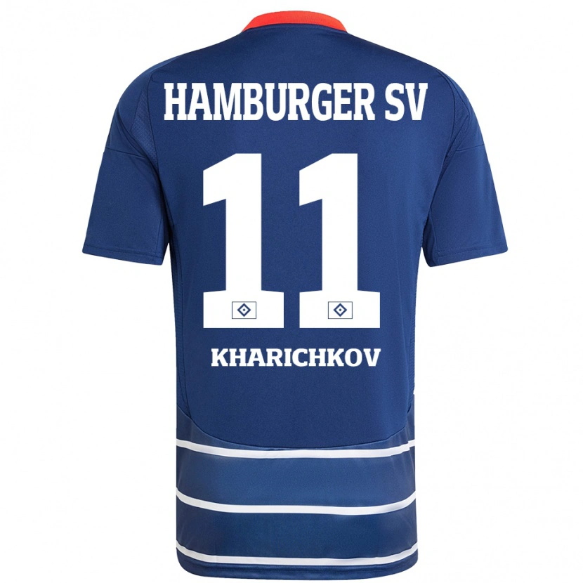 Danxen Kvinnor Valentyn Kharichkov #11 Mörkblå Bortatröja Matchtröjor 2024/25 Tröjor T-Tröja