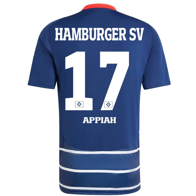 Danxen Kvinnor Emmanuel Appiah #17 Mörkblå Bortatröja Matchtröjor 2024/25 Tröjor T-Tröja