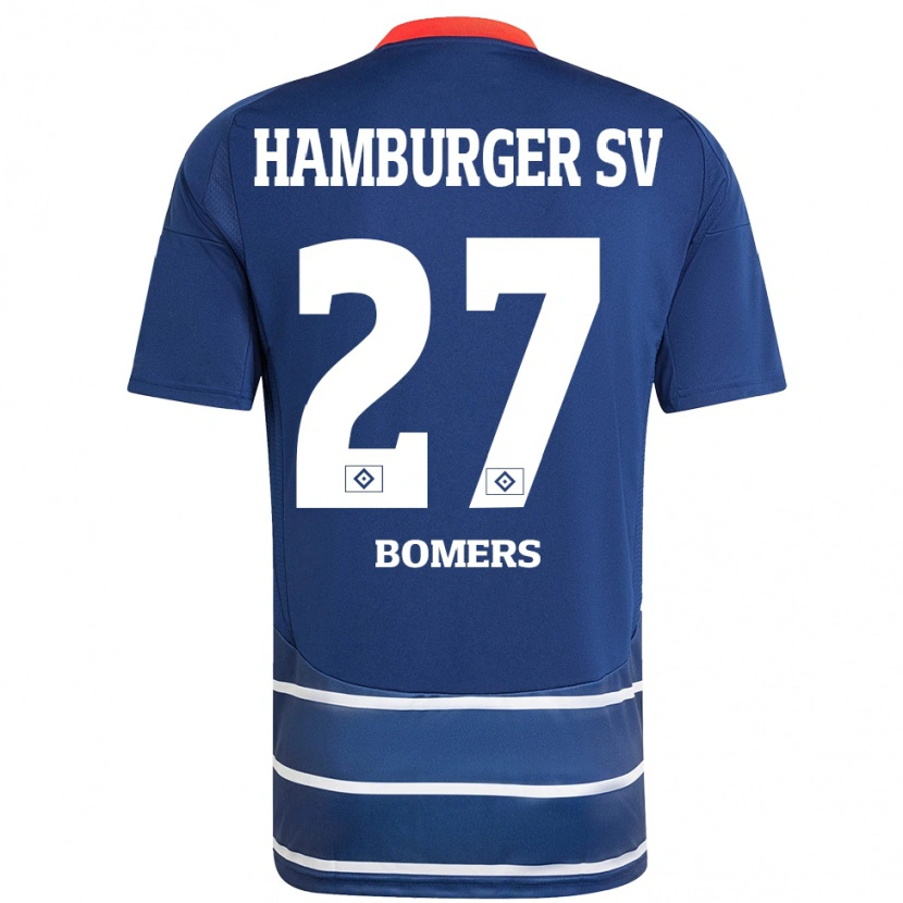 Danxen Kvinnor Henrik Bomers #27 Mörkblå Bortatröja Matchtröjor 2024/25 Tröjor T-Tröja