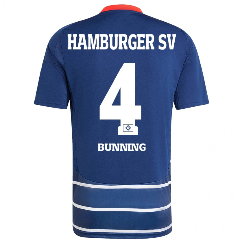 Danxen Kvinnor Melina Bünning #4 Mörkblå Bortatröja Matchtröjor 2024/25 Tröjor T-Tröja