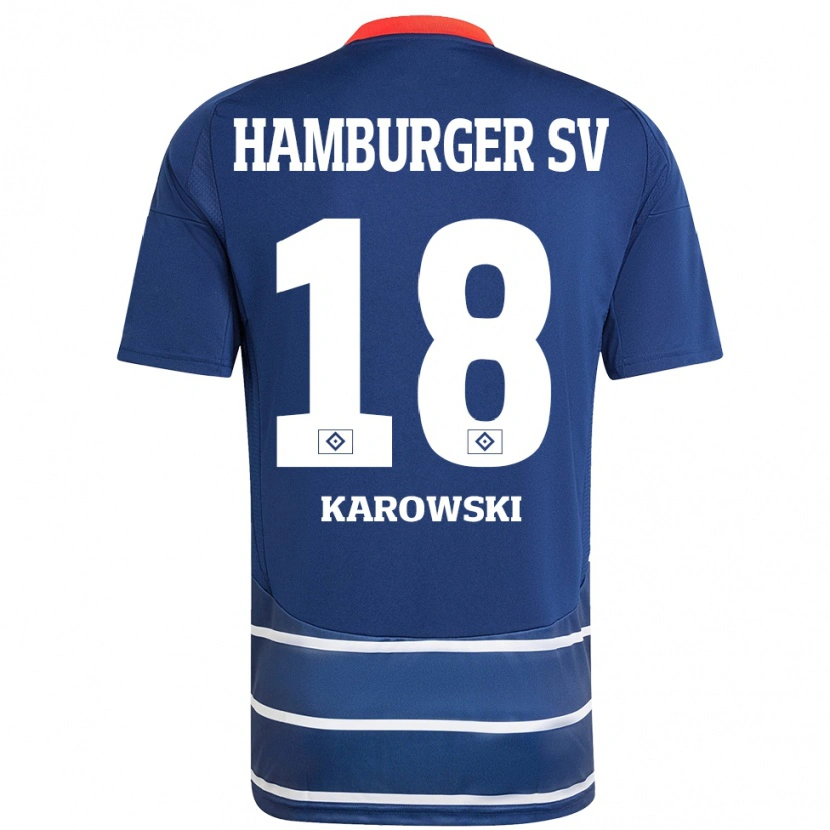 Danxen Kvinnor Nele Karowski #18 Mörkblå Bortatröja Matchtröjor 2024/25 Tröjor T-Tröja