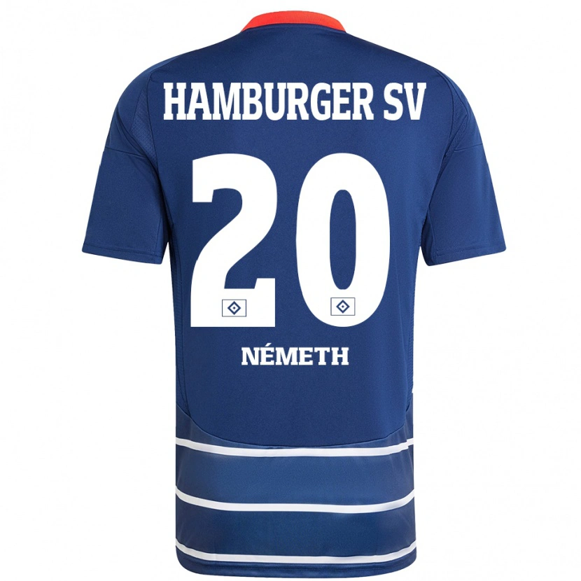 Danxen Kvinnor András Németh #20 Mörkblå Bortatröja Matchtröjor 2024/25 Tröjor T-Tröja