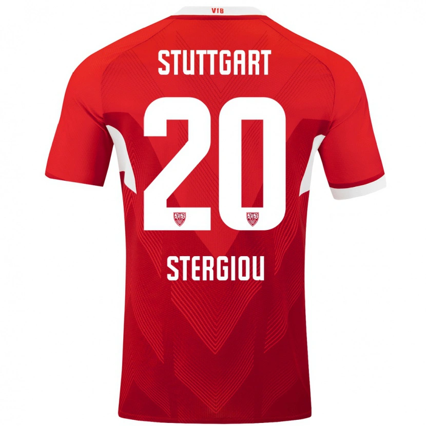 Danxen Kvinnor Leonidas Stergiou #20 Röd Vit Bortatröja Matchtröjor 2024/25 Tröjor T-Tröja