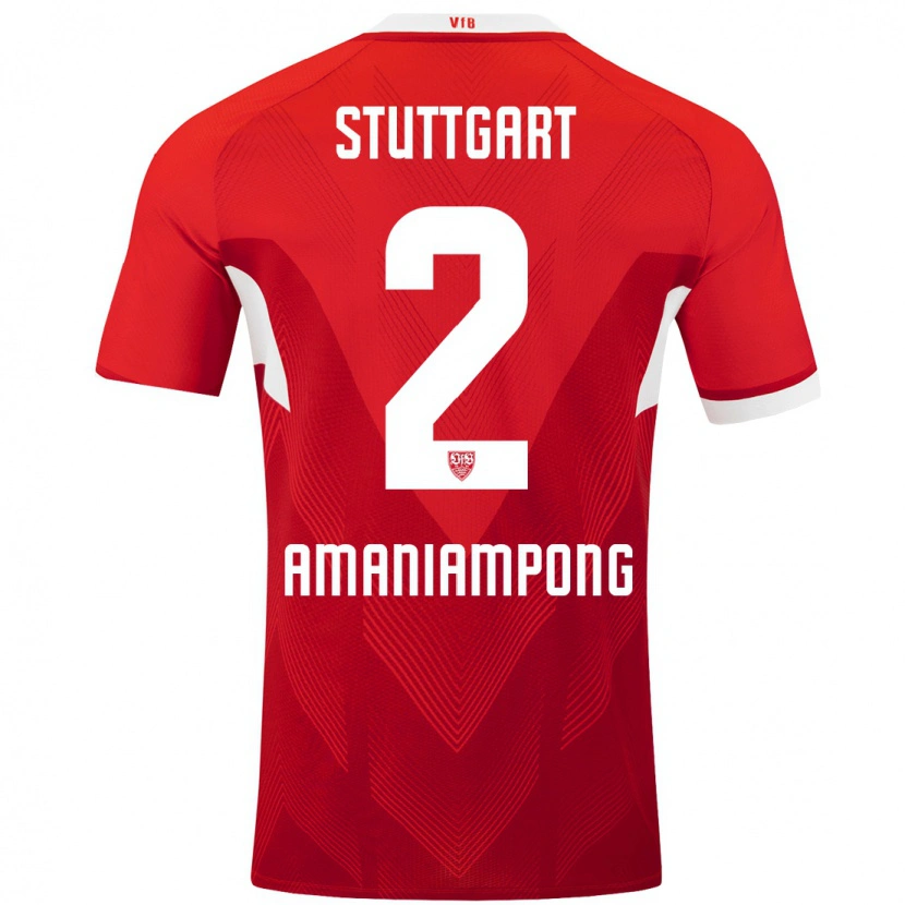 Danxen Kvinnor Kaden Amaniampong #2 Röd Vit Bortatröja Matchtröjor 2024/25 Tröjor T-Tröja