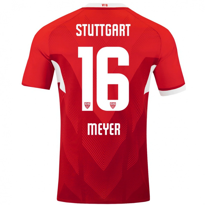 Danxen Kvinnor Jordan Meyer #16 Röd Vit Bortatröja Matchtröjor 2024/25 Tröjor T-Tröja
