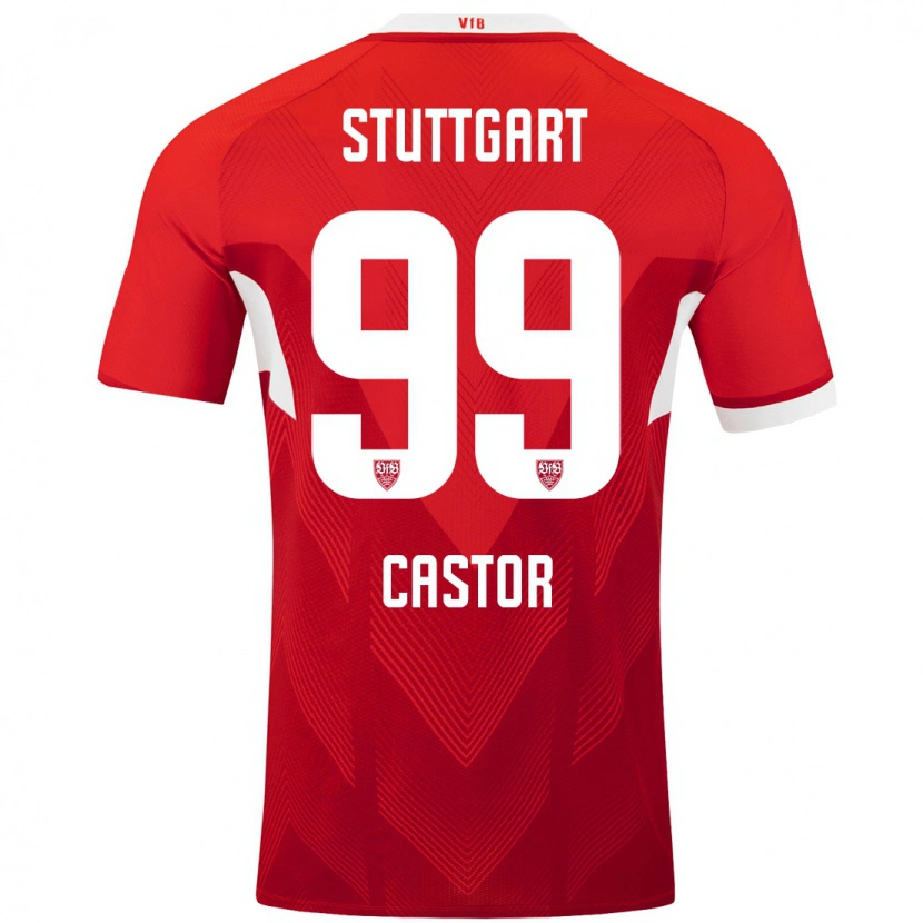 Danxen Kvinnor Gillian Castor #99 Röd Vit Bortatröja Matchtröjor 2024/25 Tröjor T-Tröja