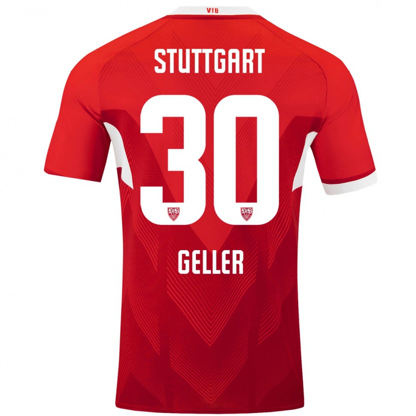 Danxen Kvinnor Robert Geller #30 Röd Vit Bortatröja Matchtröjor 2024/25 Tröjor T-Tröja