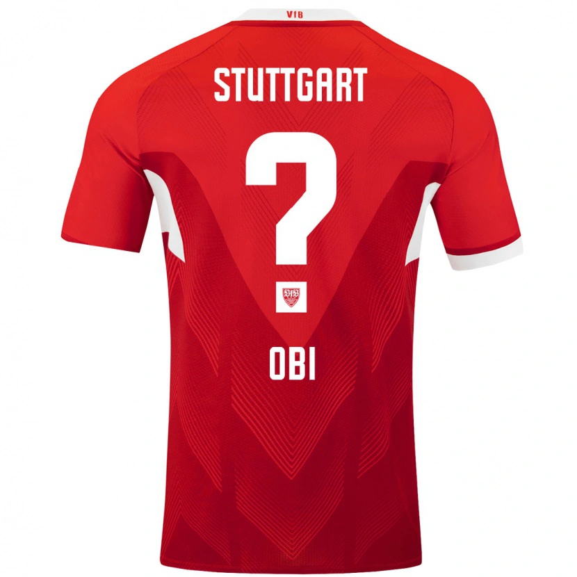 Danxen Kvinnor Collin Obi #0 Röd Vit Bortatröja Matchtröjor 2024/25 Tröjor T-Tröja