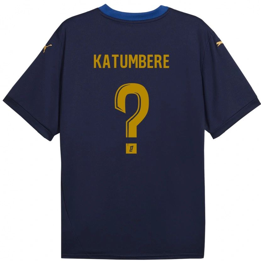 Danxen Kvinnor Noah Katumbere #0 Marinblå Guld Bortatröja Matchtröjor 2024/25 Tröjor T-Tröja