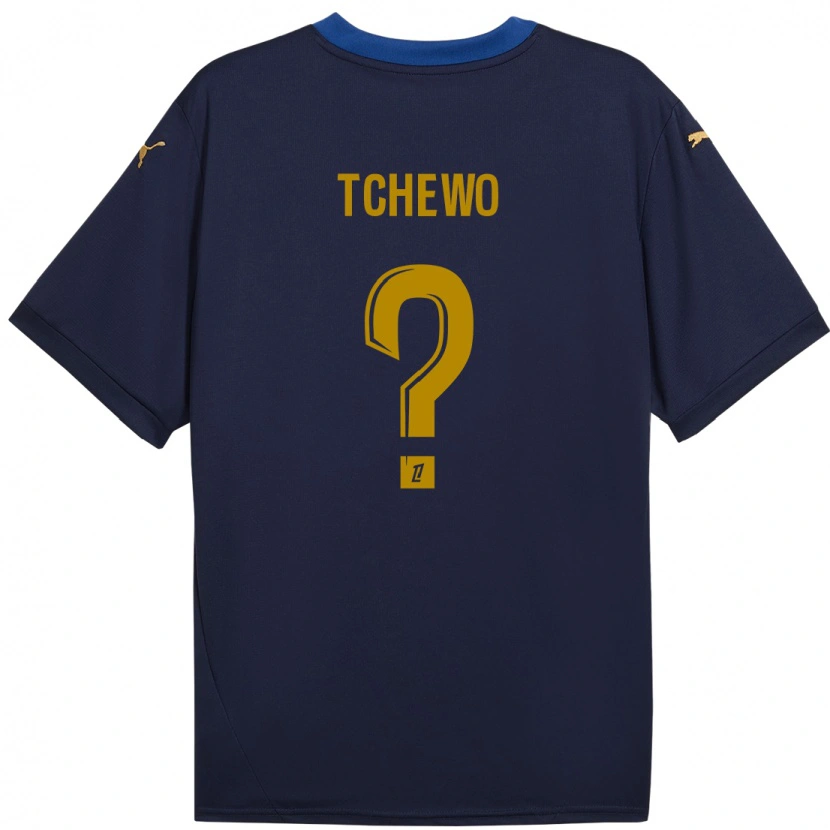 Danxen Kvinnor Ryan Tchapda Tchewo #0 Marinblå Guld Bortatröja Matchtröjor 2024/25 Tröjor T-Tröja