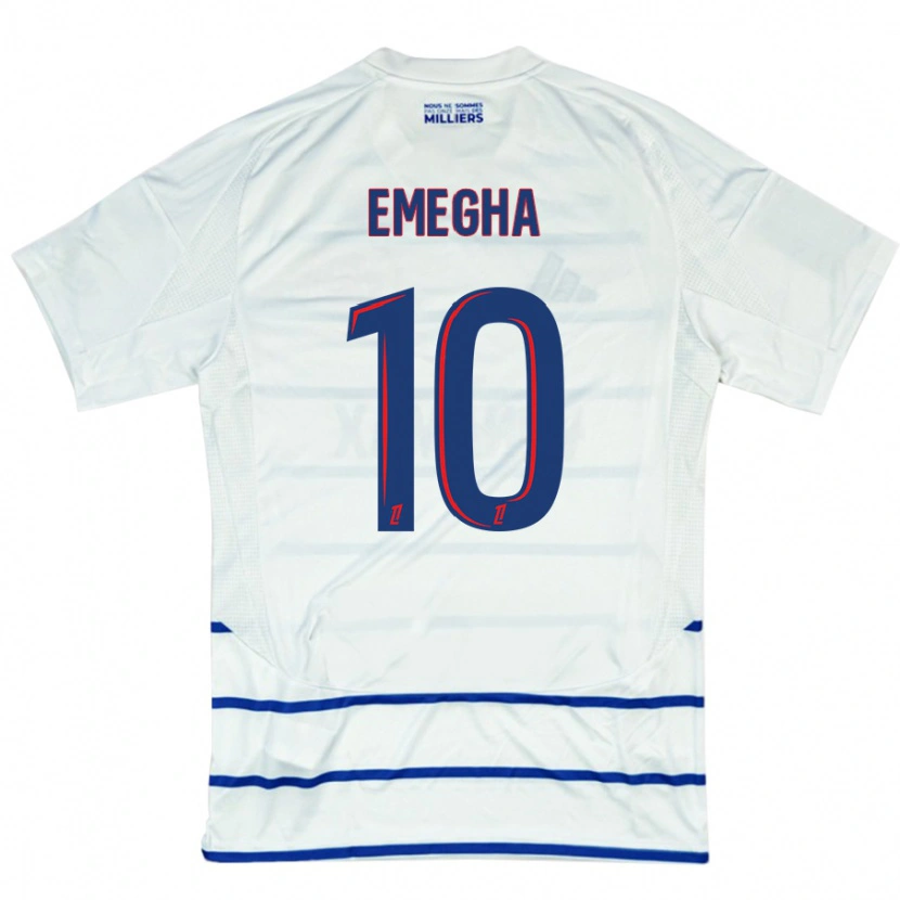 Danxen Kvinnor Emanuel Emegha #10 Vit Blå Bortatröja Matchtröjor 2024/25 Tröjor T-Tröja