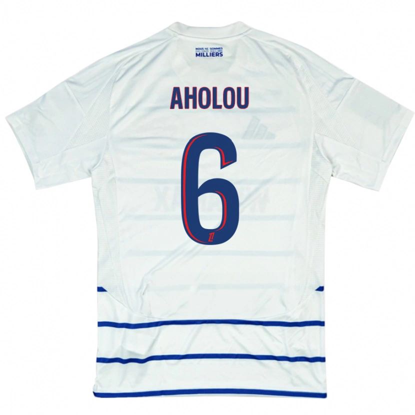 Danxen Kvinnor Jean-Eudes Aholou #6 Vit Blå Bortatröja Matchtröjor 2024/25 Tröjor T-Tröja