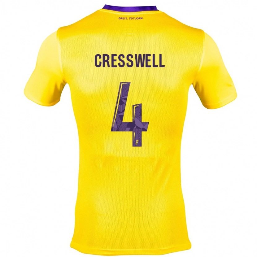 Danxen Kvinnor Charlie Cresswell #4 Gullila Bortatröja Matchtröjor 2024/25 Tröjor T-Tröja