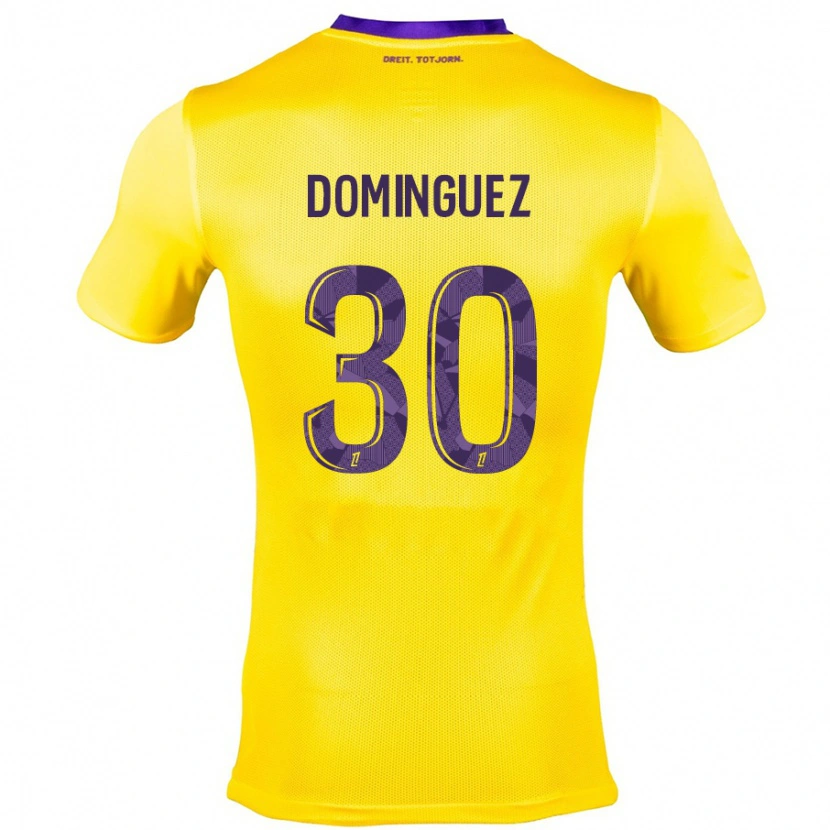 Danxen Kvinnor Álex Domínguez #30 Gullila Bortatröja Matchtröjor 2024/25 Tröjor T-Tröja