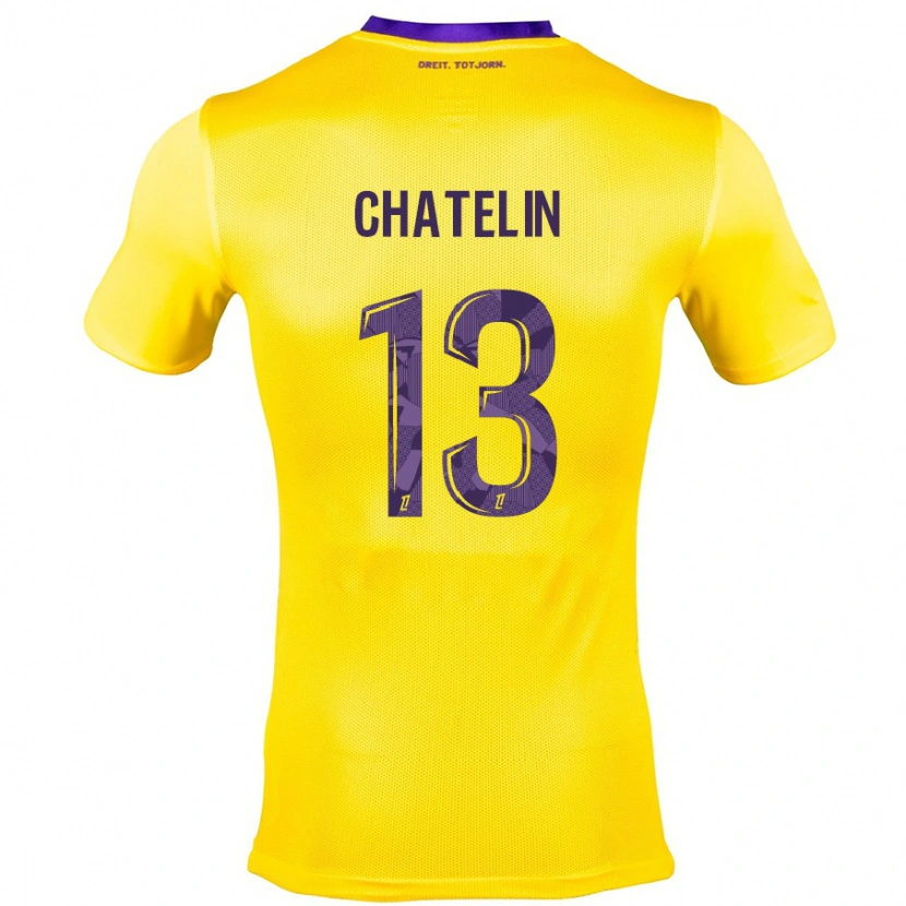 Danxen Kvinnor Delphin Chatelin #13 Gullila Bortatröja Matchtröjor 2024/25 Tröjor T-Tröja