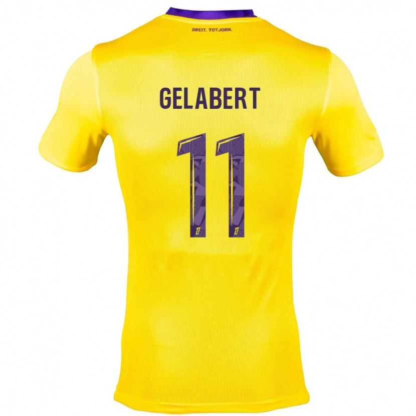 Danxen Kvinnor César Gelabert #11 Gullila Bortatröja Matchtröjor 2024/25 Tröjor T-Tröja
