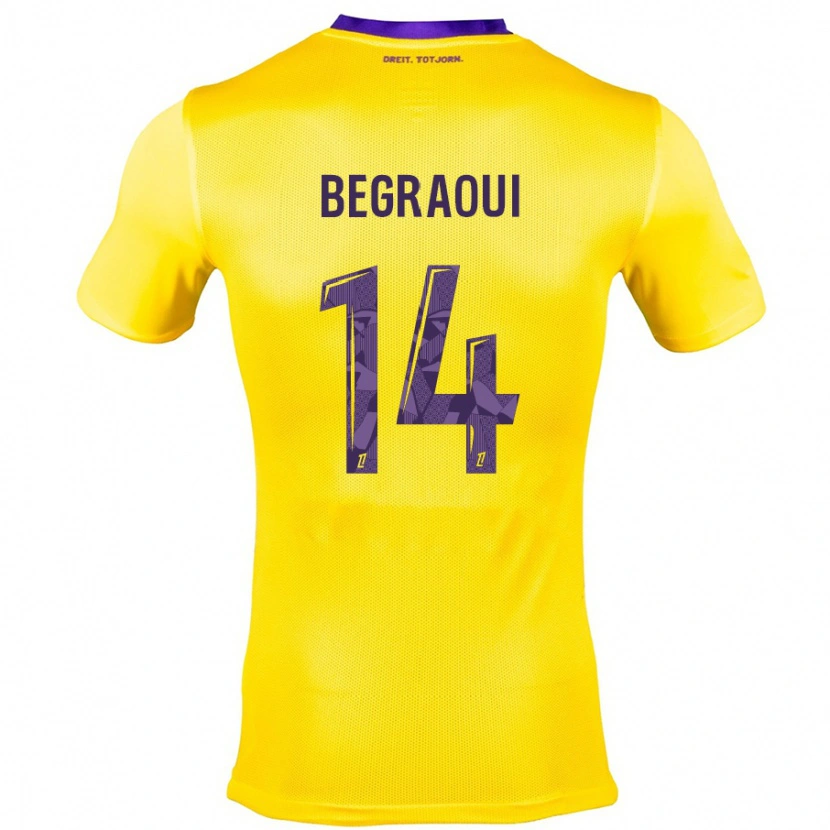 Danxen Kvinnor Yanis Begraoui #14 Gullila Bortatröja Matchtröjor 2024/25 Tröjor T-Tröja