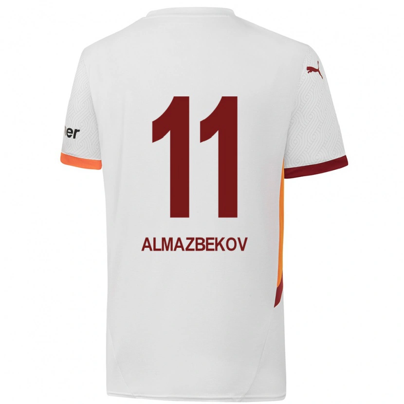 Danxen Kvinnor Beknaz Almazbekov #11 Vit Gulröd Bortatröja Matchtröjor 2024/25 Tröjor T-Tröja
