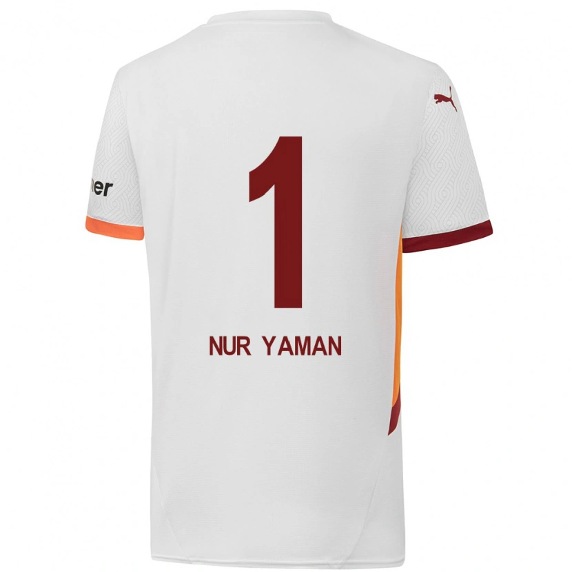Danxen Kvinnor Gamze Nur Yaman #1 Vit Gulröd Bortatröja Matchtröjor 2024/25 Tröjor T-Tröja