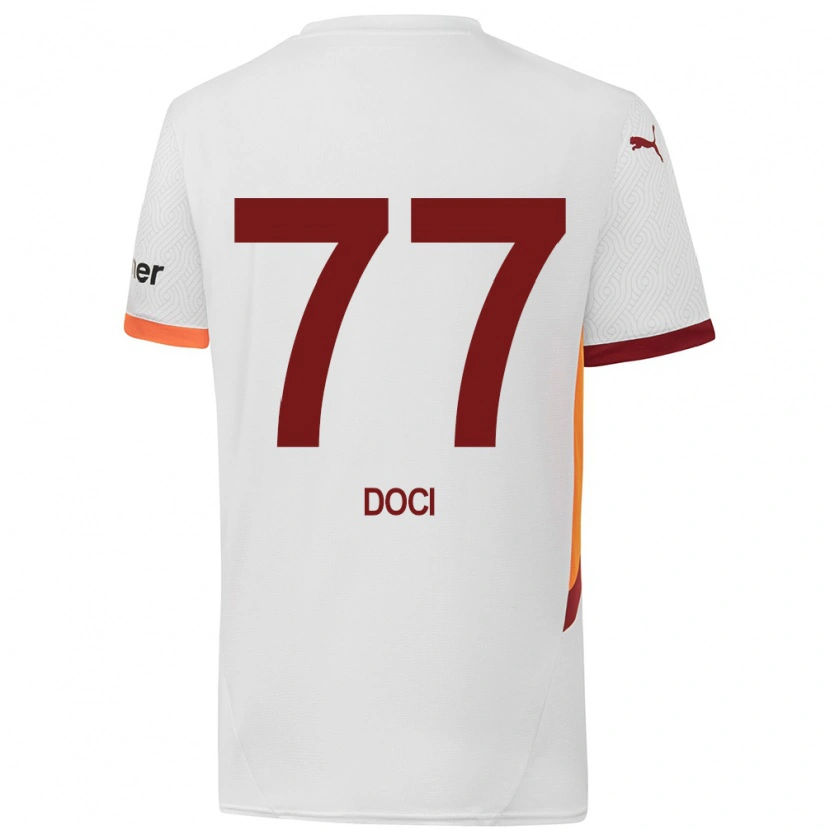 Danxen Kvinnor Megi Doci #77 Vit Gulröd Bortatröja Matchtröjor 2024/25 Tröjor T-Tröja