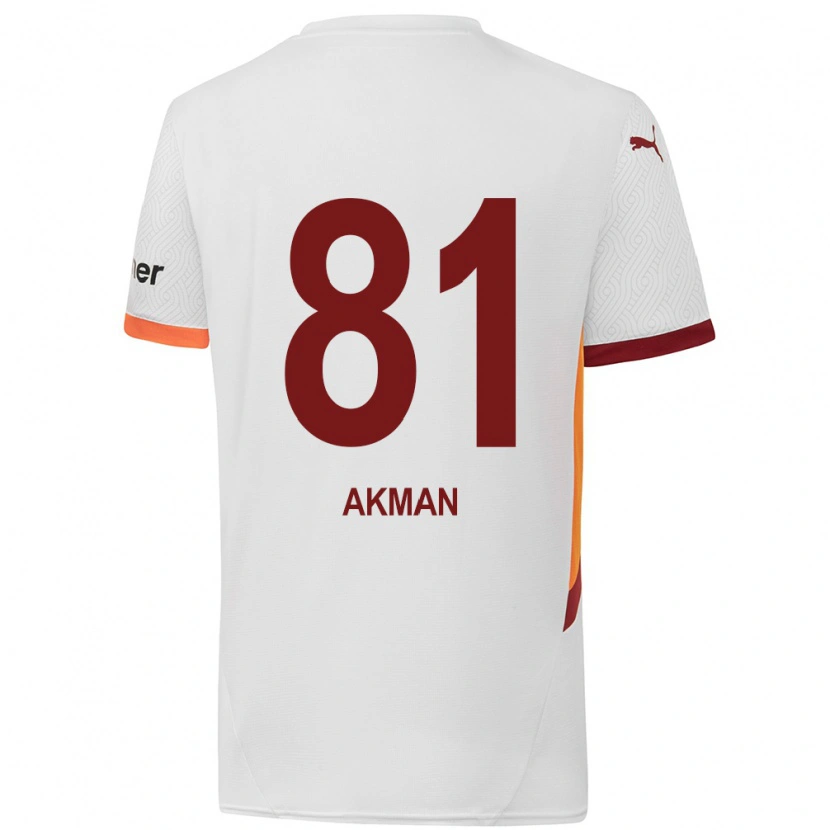 Danxen Kvinnor Hamza Akman #81 Vit Gulröd Bortatröja Matchtröjor 2024/25 Tröjor T-Tröja