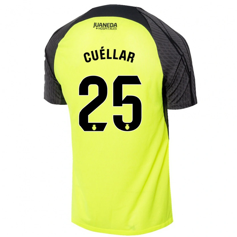 Danxen Kvinnor Iván Cuéllar #25 Fluorescerande Grön Svart Bortatröja Matchtröjor 2024/25 Tröjor T-Tröja