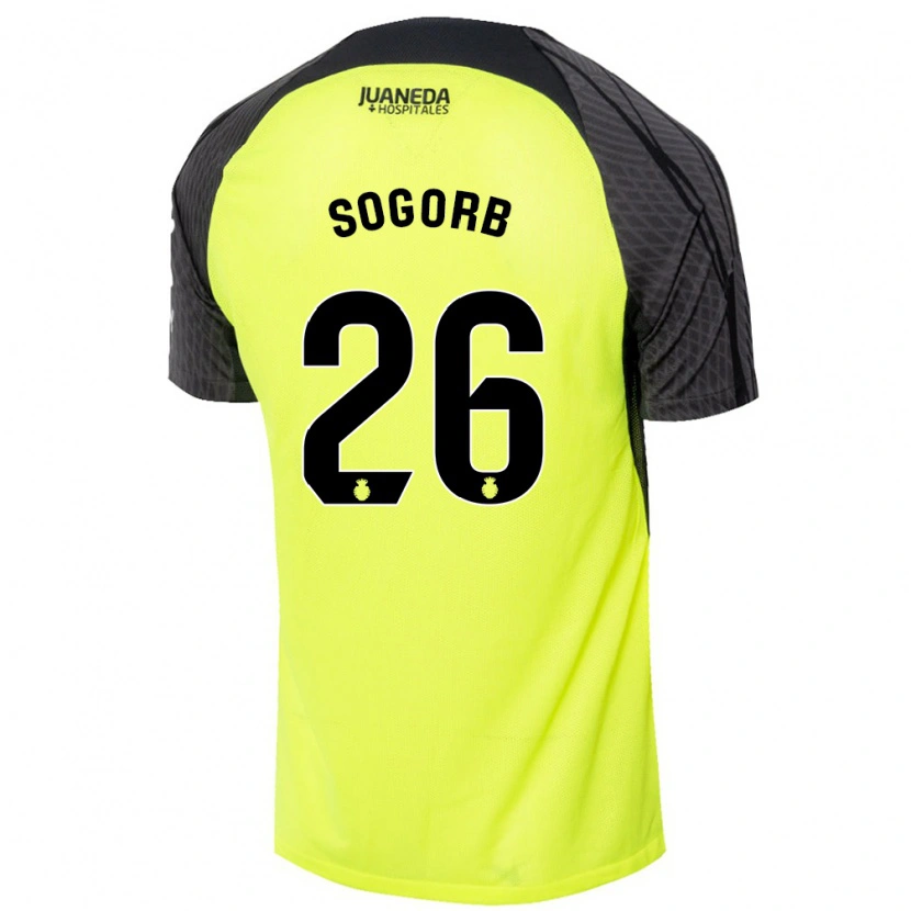 Danxen Kvinnor Carles Sogorb #26 Fluorescerande Grön Svart Bortatröja Matchtröjor 2024/25 Tröjor T-Tröja