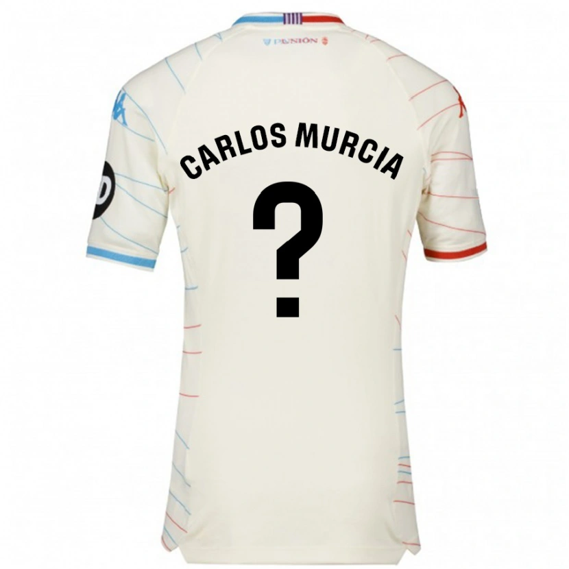Danxen Kvinnor Juan Carlos Murcia #0 Vit Röd Blå Bortatröja Matchtröjor 2024/25 Tröjor T-Tröja