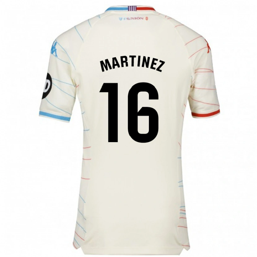 Danxen Kvinnor Jesús Martínez #16 Vit Röd Blå Bortatröja Matchtröjor 2024/25 Tröjor T-Tröja
